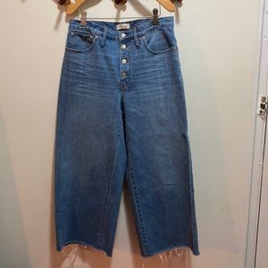 Madewell wide leg crop high rise button up jean